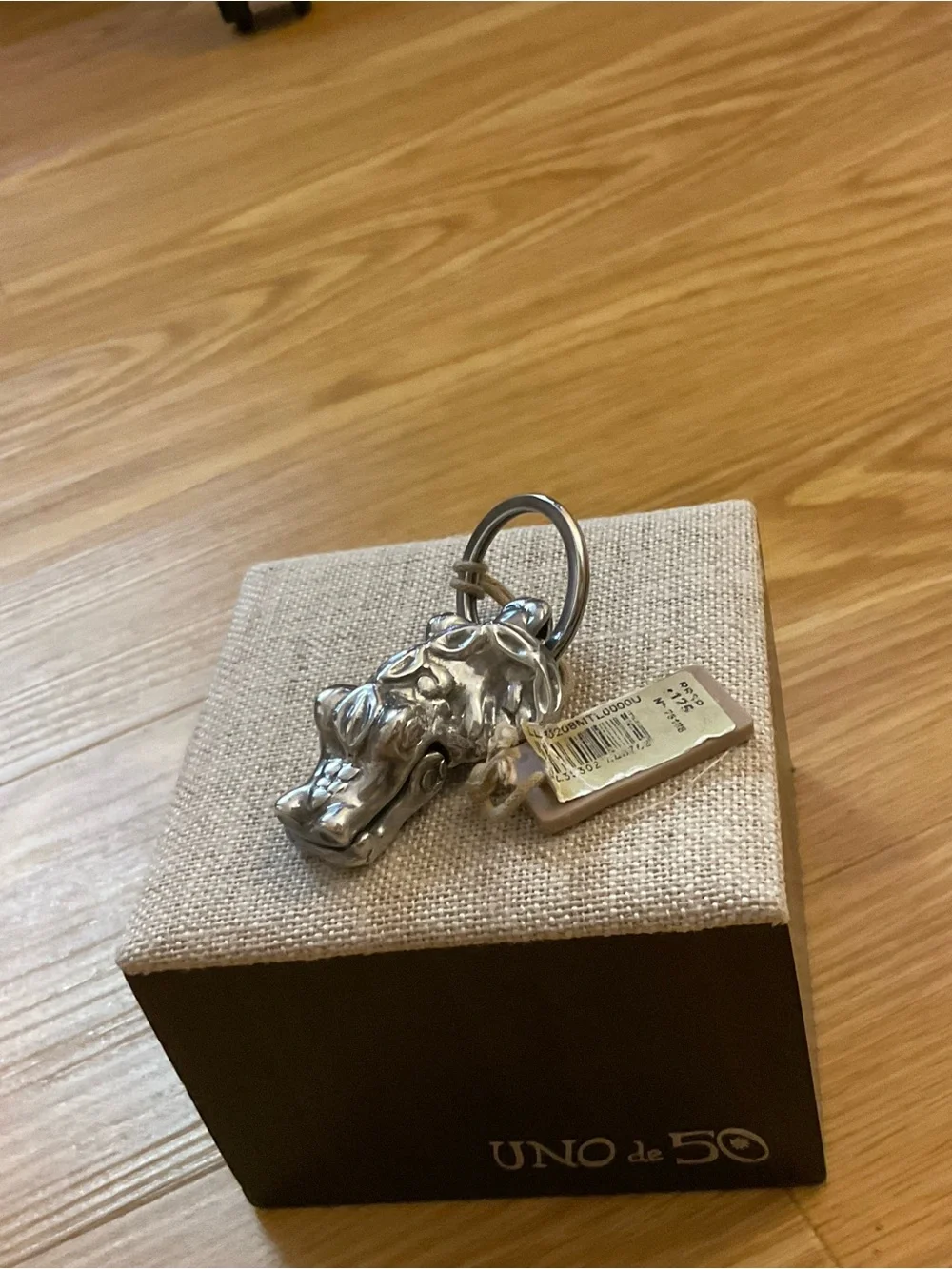 UNO de 50 Silver-plated Alligator Key Chain